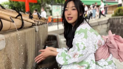 xxxฝรั่ง Asian Girl in Kimono Japan VLOG สาวชุดกิโมโนญี่ปุ่น av ฝรั่ง